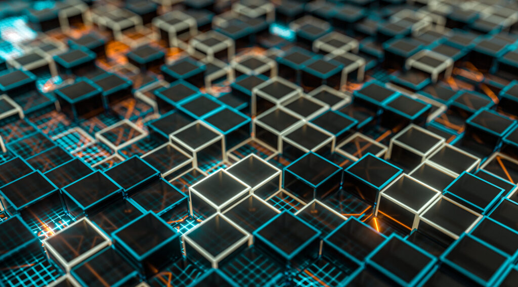 glowing-cubes-block-glass-material-3d-rendering