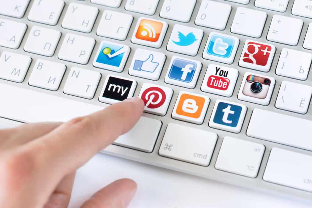social-media-communication-icons-on-keyboard